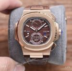 Copy Patek Philippe Grand Complications Nautilus Watches Brown Leather Strap